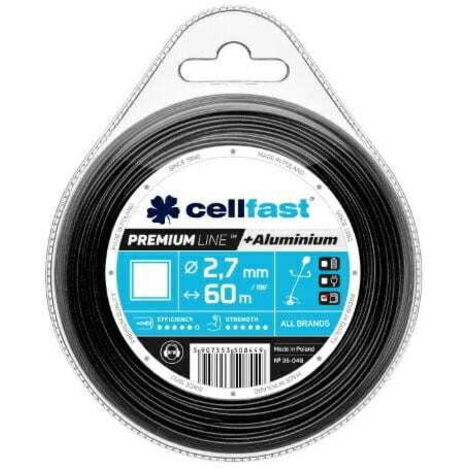 Cellfast Hilo Para Desbrozadoras Hilo Desbrozadora Premium Cuadrado 2,7 mm 60 m