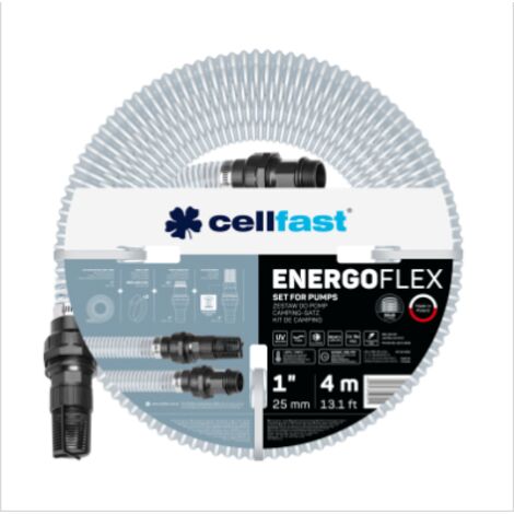Cellfast Kit de bomba - manguera de sierra de vaivén - cesta y accesorios - Energoflex de 1" 4 m