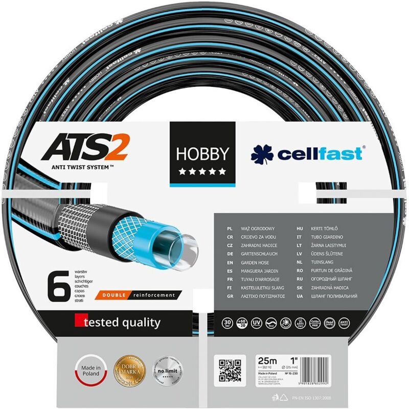 Cellfast - Hobby ATS2 Tuyau d'irrigation 6 plis 25 mm x 25 m