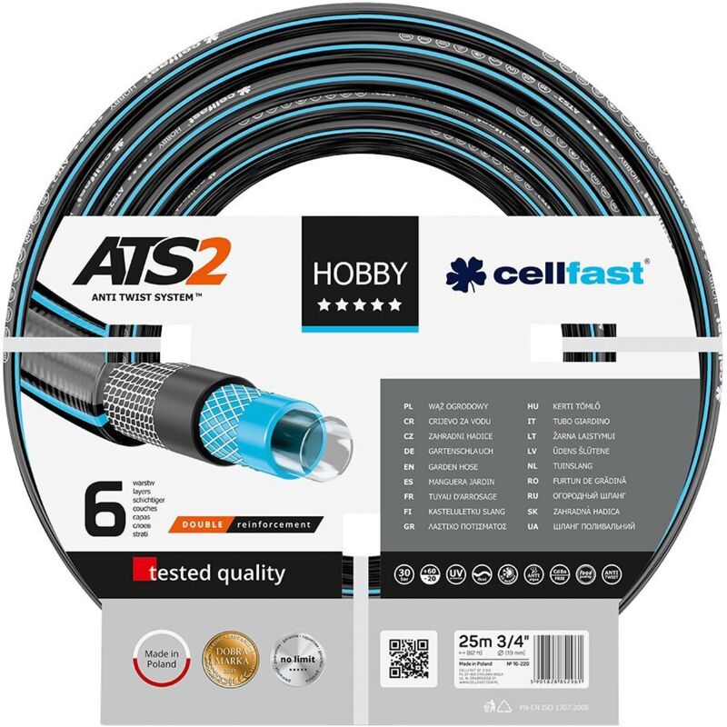 Hobby ATS2 Tuyau d'irrigation Cellfast 6 plis 19 mm x 25 m