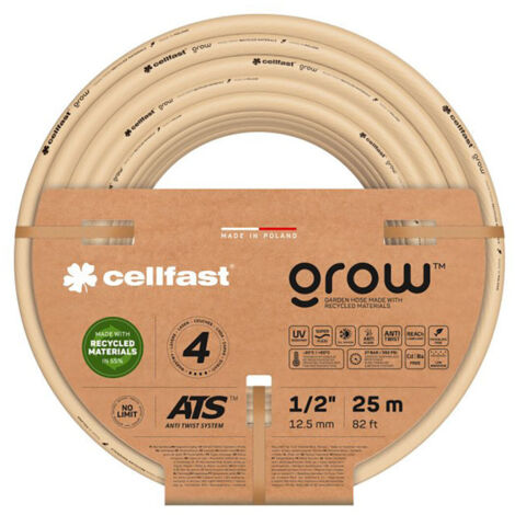 CellfastGROWGROW Hose de Garden 4 Layer ATS Tricot Braided UV Resistant Anti Algae (3/4" 25m)