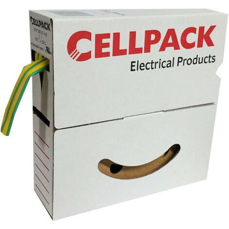 CellPack 127066 Termoretraibile senza colla Verde, Giallo 9.50 mm 4.80 mm Restringimento:2:1 10 m