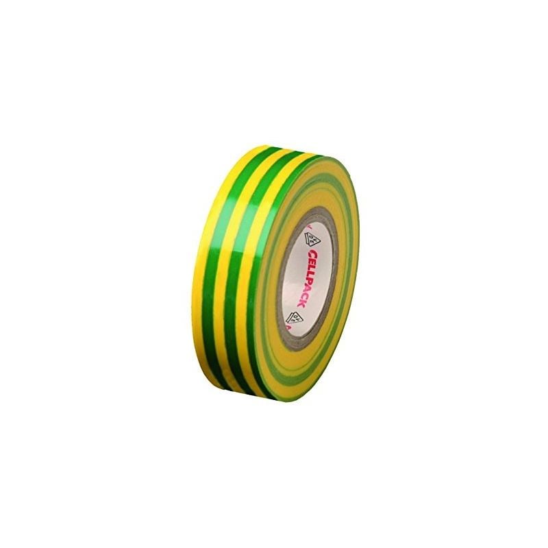 145796 128 0.15-19-25, ruban d'isolation électrique en pvc, vert-jaune - Cellpack