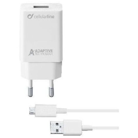 Cellularline Adaptive Fast Charger Kit 15W Caricabatterie Connettore Micro USB Bianco