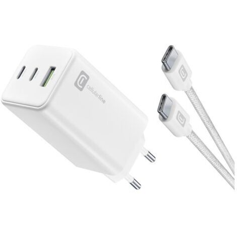 Cellularline Caricabatterie da rete USB-C 100W con cavo USB-C to USB-C