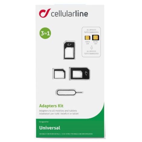 Cellularline UNIVERSALSIMADAPT adattatore per SIM/flash memory card Adattatore scheda SIM