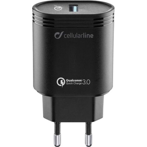 Cellularline USB Charger 18W - Huawei, Xiaomi, Wiko, Asus and other smartphone Caricabatterie da rete adattivo 18W