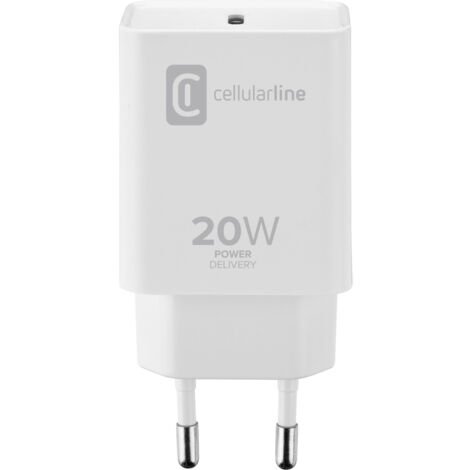 Cellularline  USB Ladegerät 20 W 1x USB-C®  Weiß  Schnellladegerät