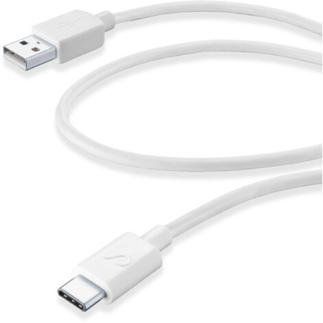 Cellularline USB Typ C Kabel 0,6m weiß Lade- und Datenkabel 60cm Typ A <-> Typ C Stecker
