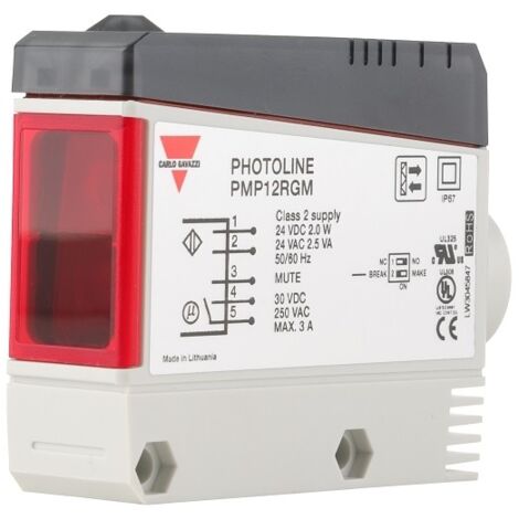 Cellule réflex 24 V 12 mètres NO/NF – Équerre incluse pour installation facile – Détection de mouvements pour sécurité – Carlo Gavazzi - PMP12RGM1624