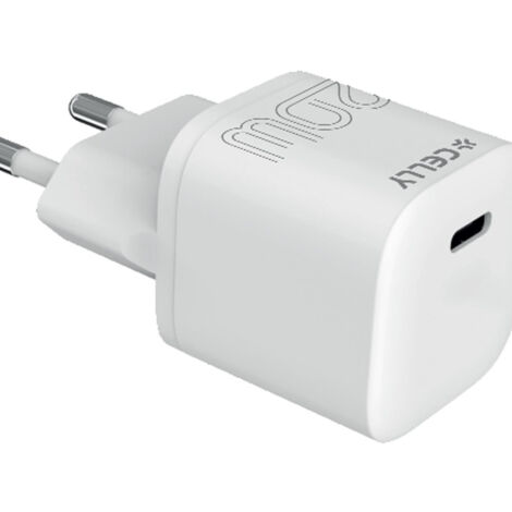 CELLY ULTRACOMPACT CARICABATTERIE DA RETE USB-C PD 20 W Bianco Brand