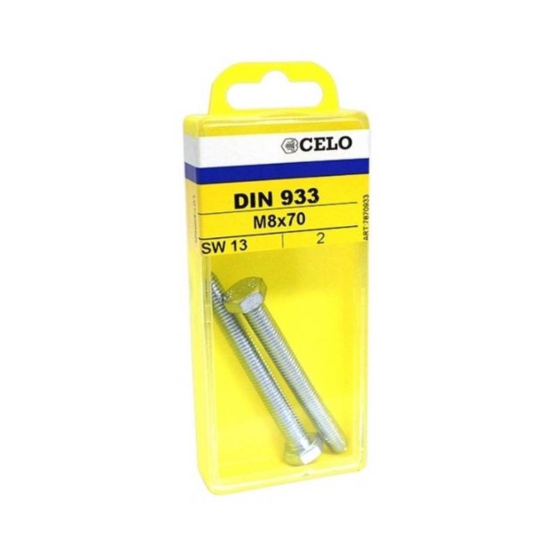 

4616933 Blister tornillo DIN 933 rosca métrica cabeza hexagonal M6x16 mm cincado (Envase 60 ud) - Celo