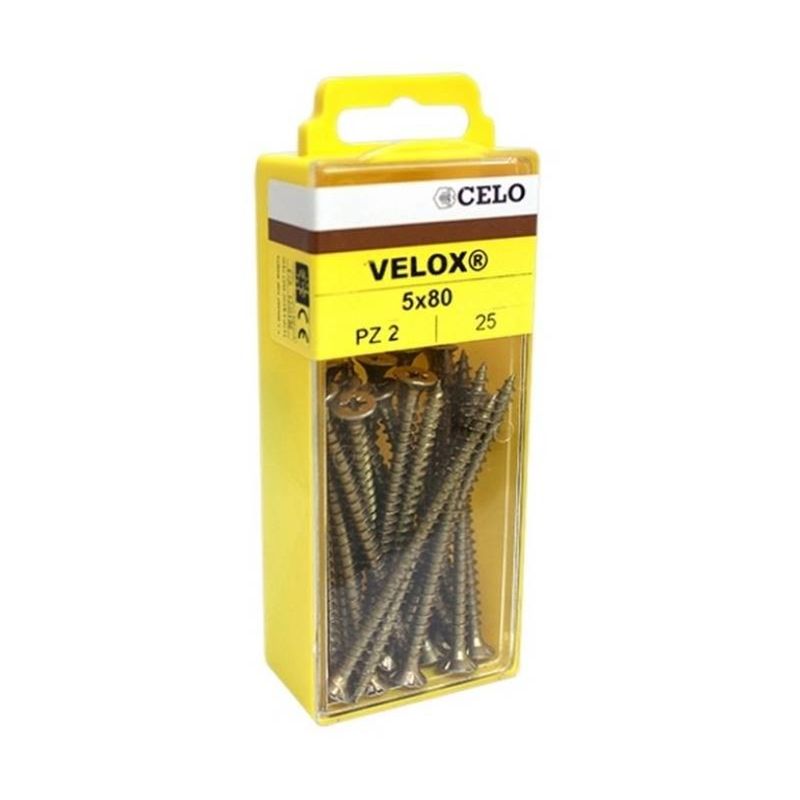 

4B315VLOX Blister tornillo VELOX rosca completa cabeza avellanada impronta PZ 3x15 mm bicromatado (Envase 230 ud) - Celo