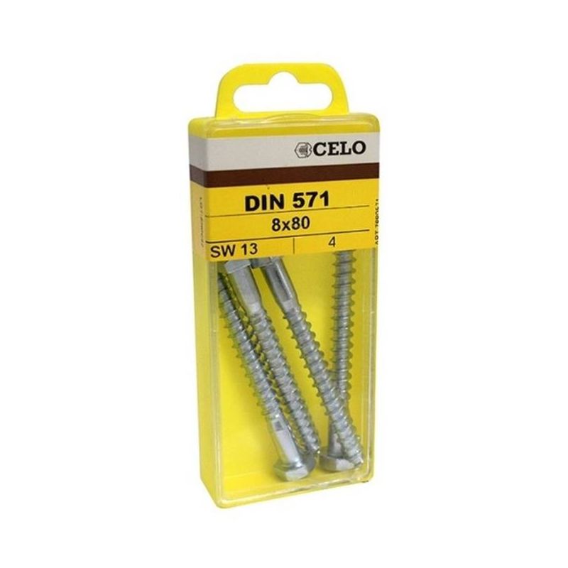 

7410933 Blister tornillo DIN 933 rosca métrica cabeza hexagonal M4x10 mm cincado (Envase 25 ud) - Celo