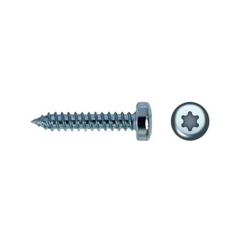 

942137049T Tornillo rosca chapa cabeza alomada impronta TORX DIN 7049T 4,2x13 mm cincado (Envase 500 ud) - Celo