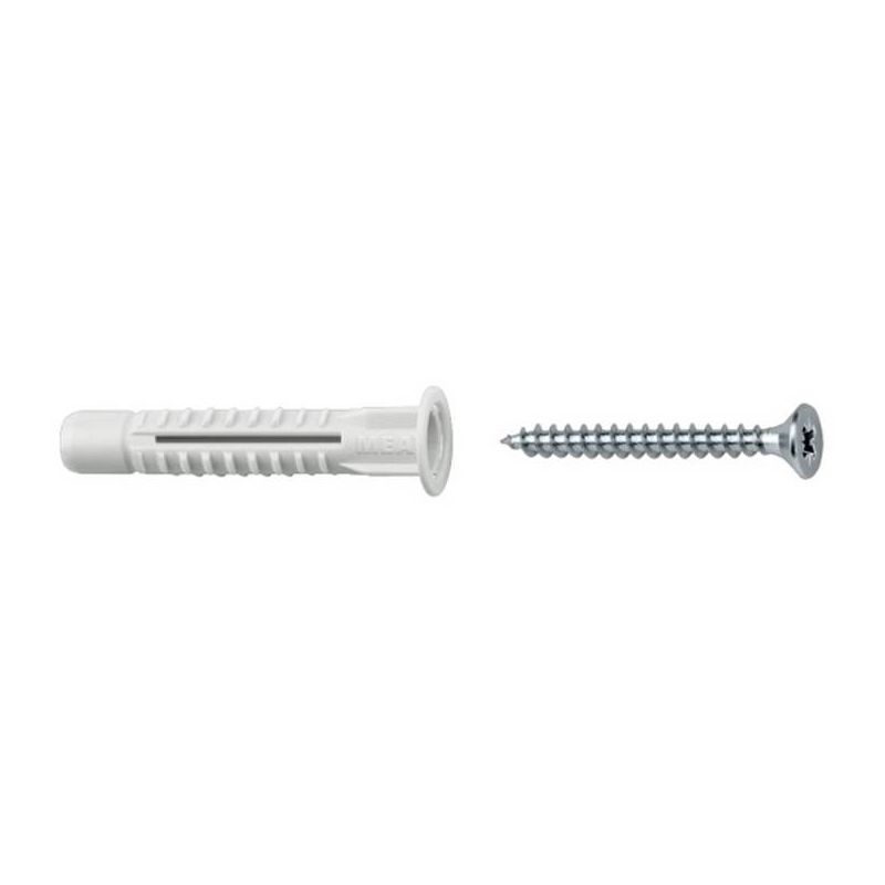 

96MZKSZ Taco multiuso de polietileno para cartón yeso con valona MZK 6x29 con tornillo SPS 4,5x45 (Envase 50 ud) - Celo