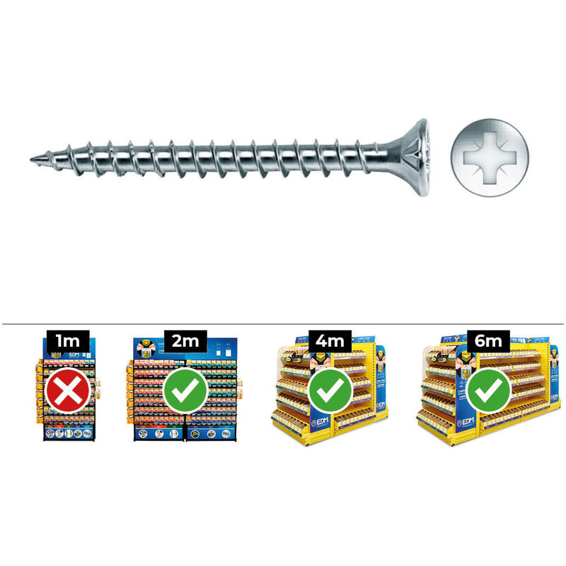 

Caja 500un tornillo madera avellanado pozi din/ref vlox 4.5x15 zinc + lubr - Celo