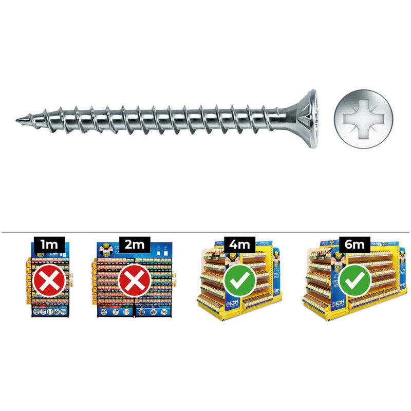 

Caja 1000 uni. tornillo madera avell. pozi din/ref vlox 4x20 zinc. + lubr. - Celo