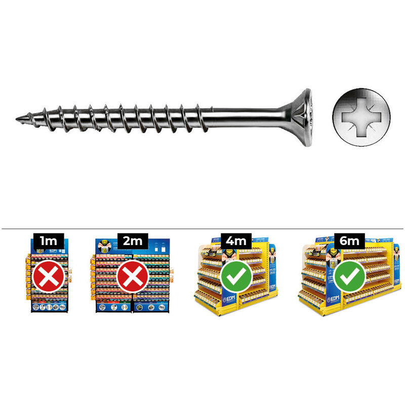

Caja 100 uni. tornillo mad. avell. pz r/parc din/ref vloxp 4,5x80 zinc. + lubr. - Celo