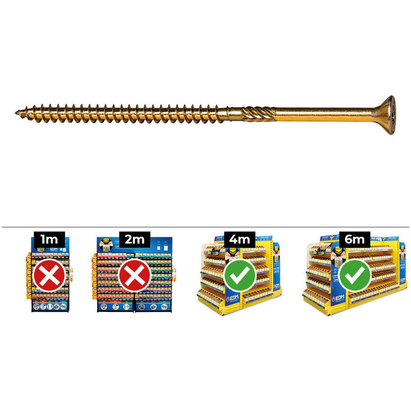 

Caja 100 uni. tornillo mad. avell. pz r/parc din/ref vloxp 6x120 bicrom. + lubr. - Celo