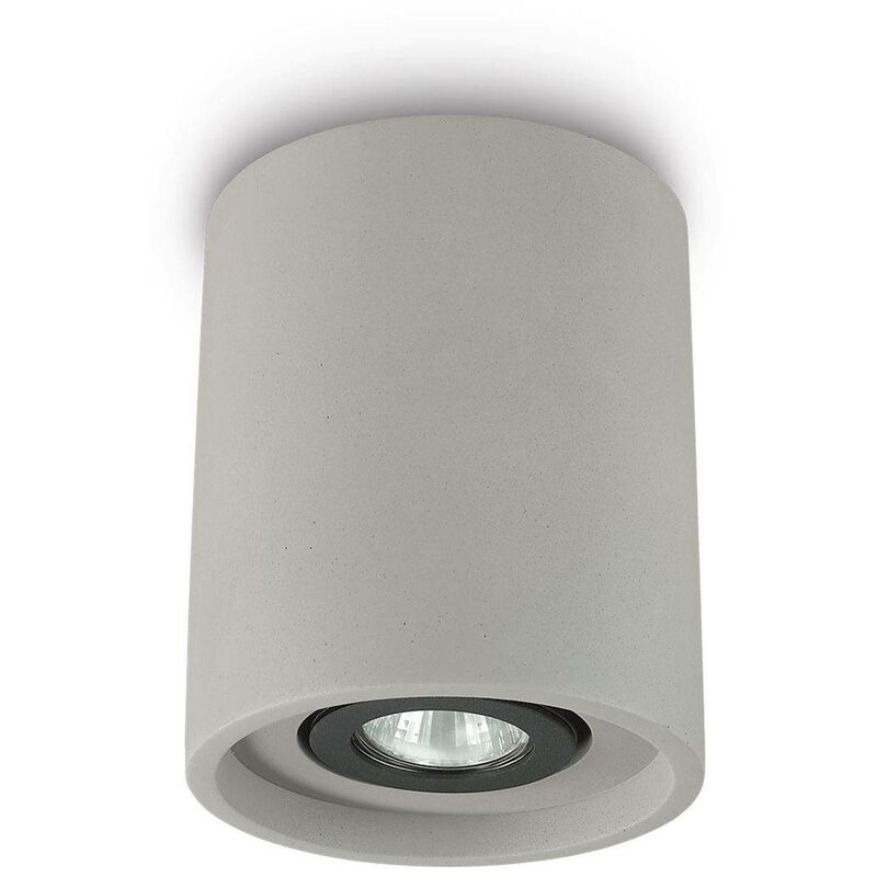 Oak - 1 Light Round Surface Mounted Downlight Light Grey - Ideal Lux