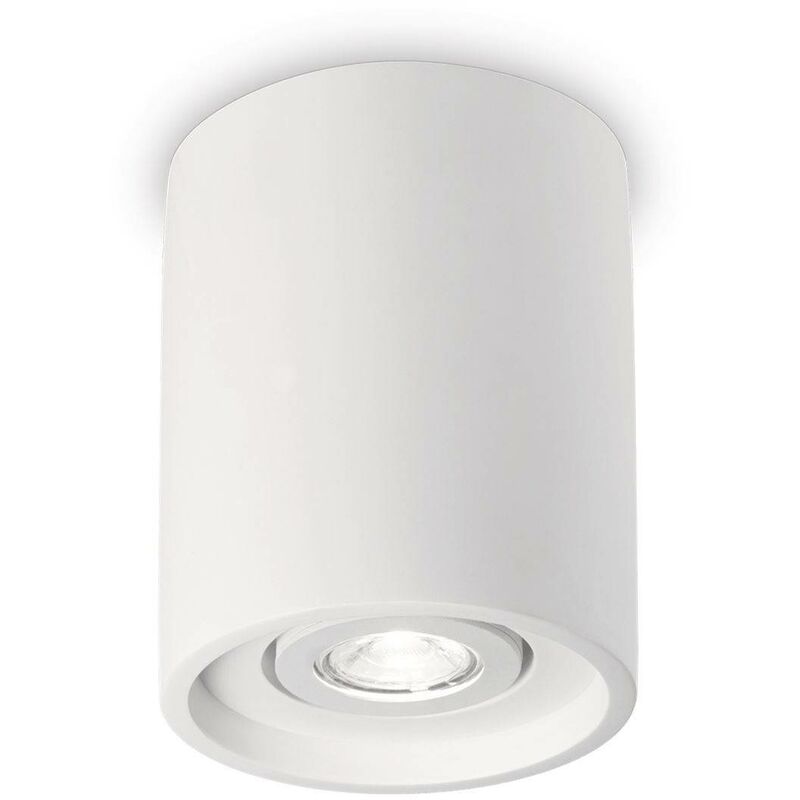 Ideal Lux Oak - 1 Light Round Surface Mounted Downlight White