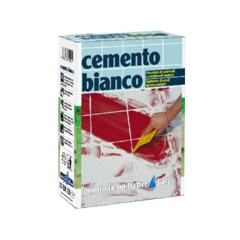 Cemento Bianco kg 1 per sigillare pavimenti, rivestimenti ed arredi igienico-sanitari 00608