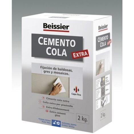 Cemento Cola Extra 2kg Resistente Agua Interior Exterior Blanco Beissier