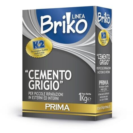 Cemento grigio in polvere Briko K2 per stuccature e riparazioni di varia natura -1 Kg
