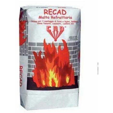 Cemento refrattario RECAD malta rei alta temperatura e caminetti canne fumarie - 5 Kg