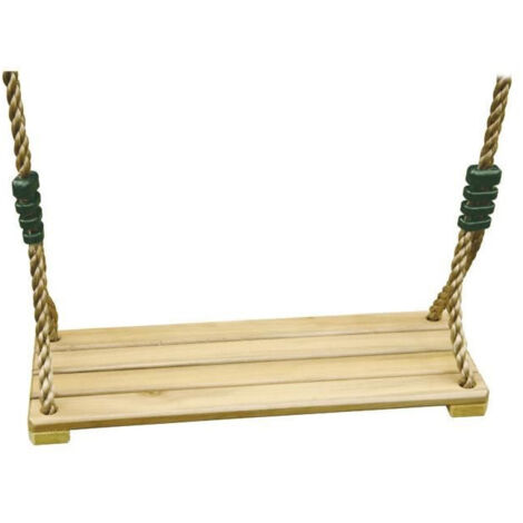 Cémonjardin – Balançoire en bois de bouleau massif pour portique 1,90 / 2,50m – Assise 38 x 14 cm – Corde polypropylène anti-UV – Garantie 2 ans