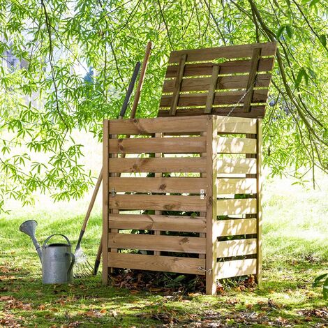 Cémonjardin – Composteur Colorado 360 L – Pin sylvestre certifié FSC – Traitement autoclave classe III – Pour déchets organiques