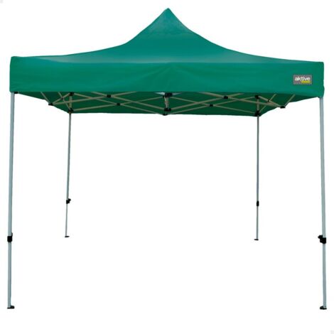 Cenador Aktive Plegable Altura ajustable Acero Poliéster 420D Oxford Verde 300 x 320 x 300 cm
