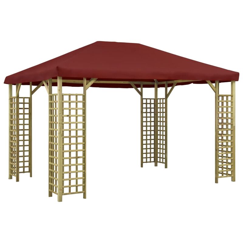 

Cenador color burdeos 4x3 m - Rojo - Vidaxl