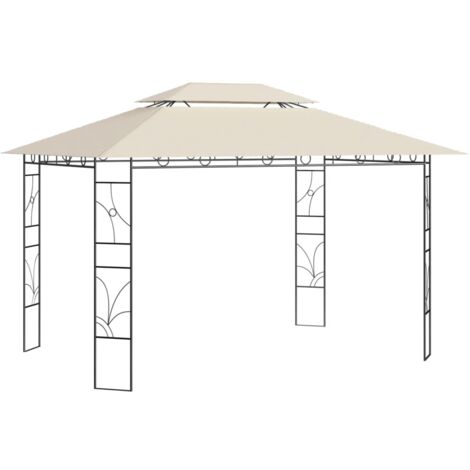 Cenador color crema 4x3x2,7 m 160 g/m² vidaXL