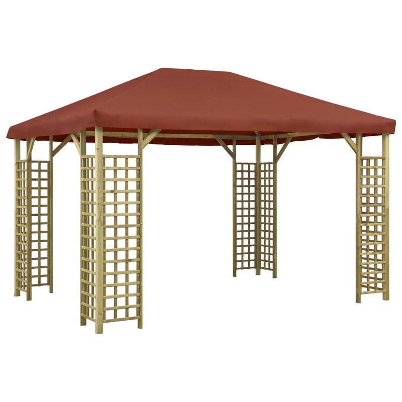

Cenador color terracota 4x3 m - Rojo - Vidaxl
