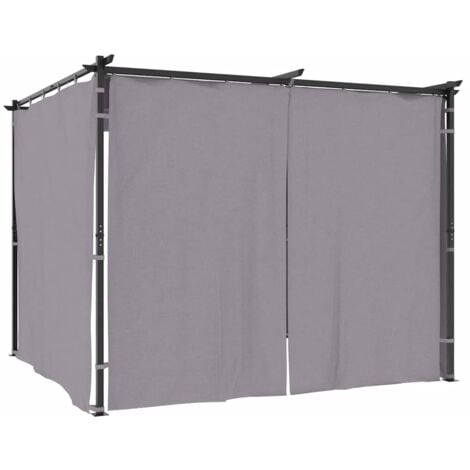 Cenador con cortinas acero gris antracita 3x3 m vidaXL