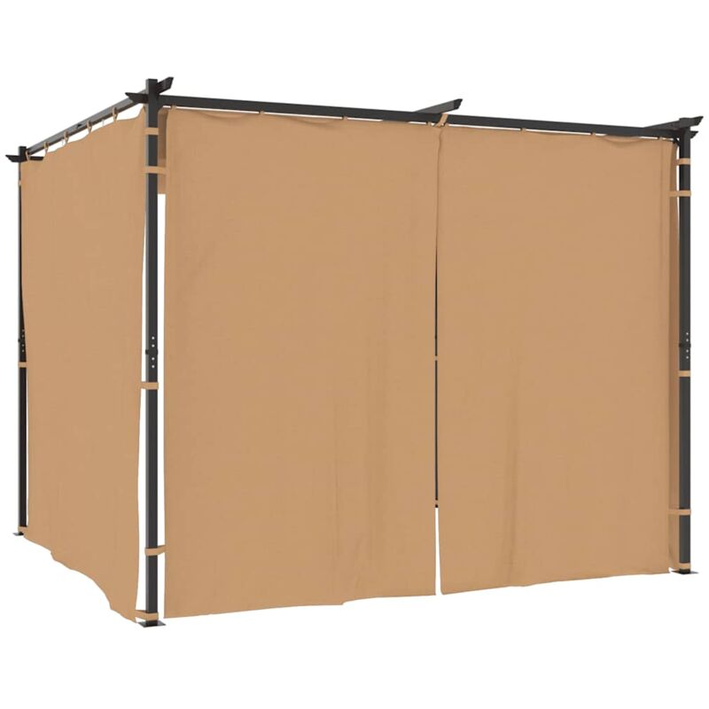 

Cenador con cortinas acero gris taupe 3x3 m - Gris Topo - Vidaxl