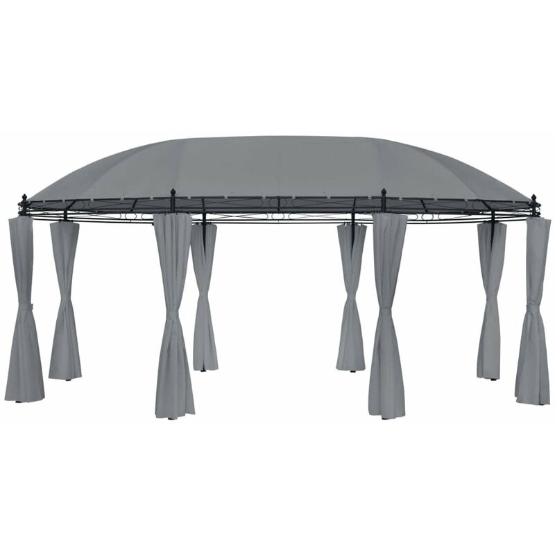 

Cenador con cortinas gris antracita 520x349x255 cm