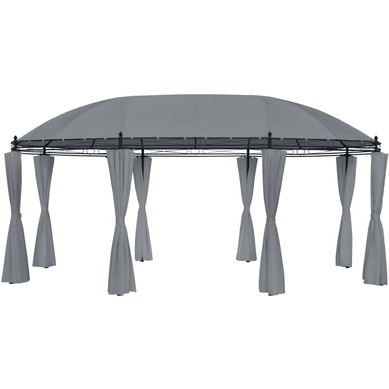 

Cenador con cortinas gris antracita 520x349x255 cm