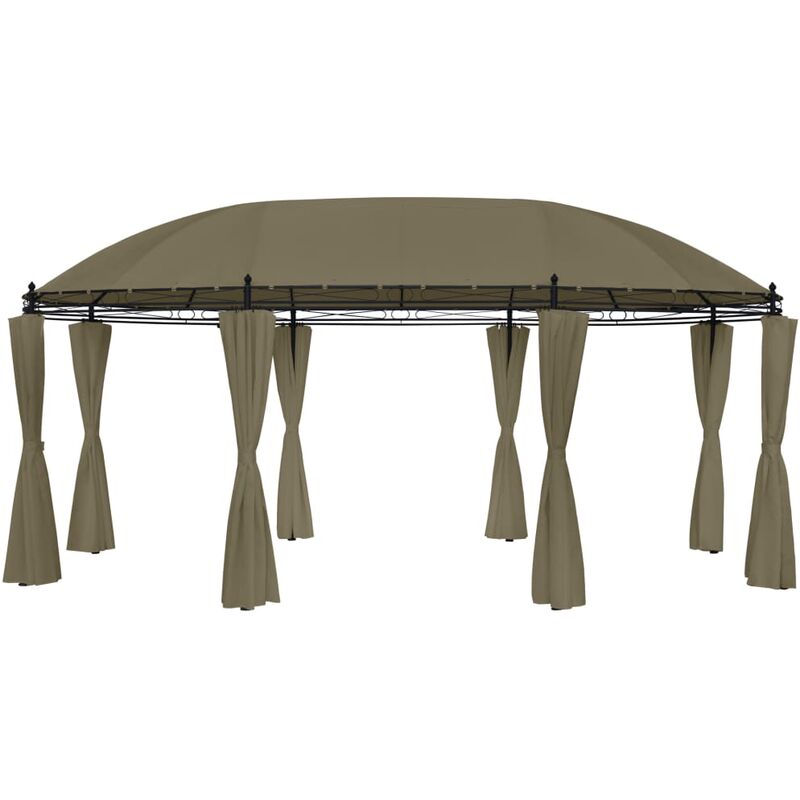 

Cenador con cortinas gris taupe 180g/m² 520x349x255 cm