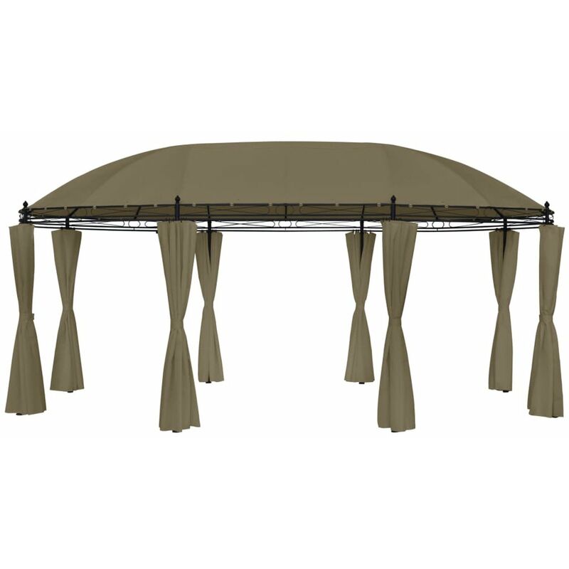 

Cenador con cortinas gris taupe 180g/m2 520x349x255 cm