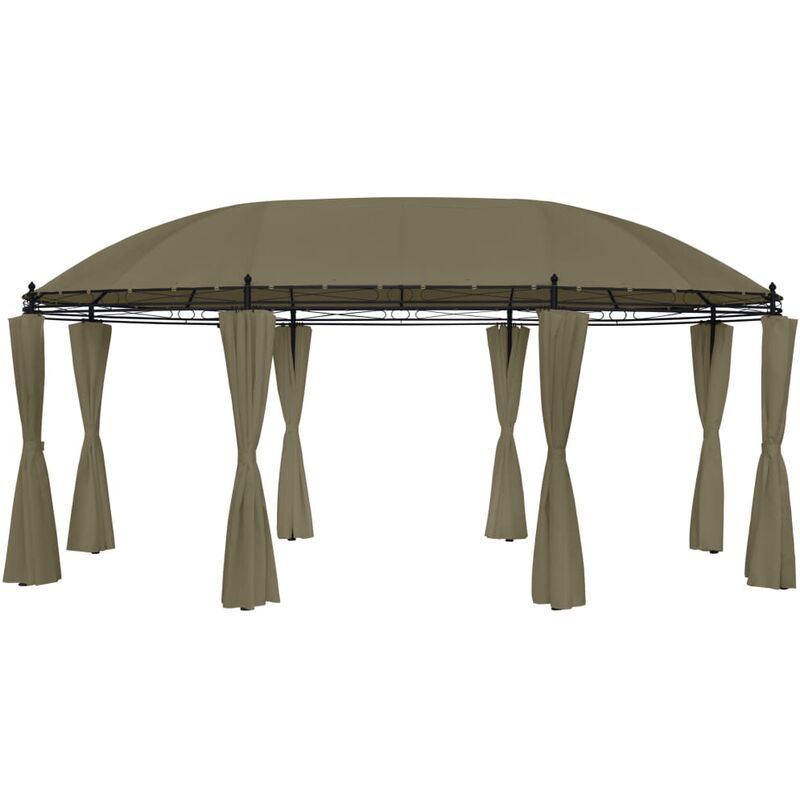 

Youthup - Cenador con cortinas gris taupe 180g/m² 5,3x3,5x2,65 m - Gris Topo