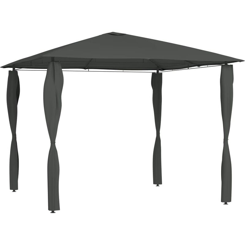 

Cenador con cubiertas de postes antracita 3x3x2,6 m 160 g/m²