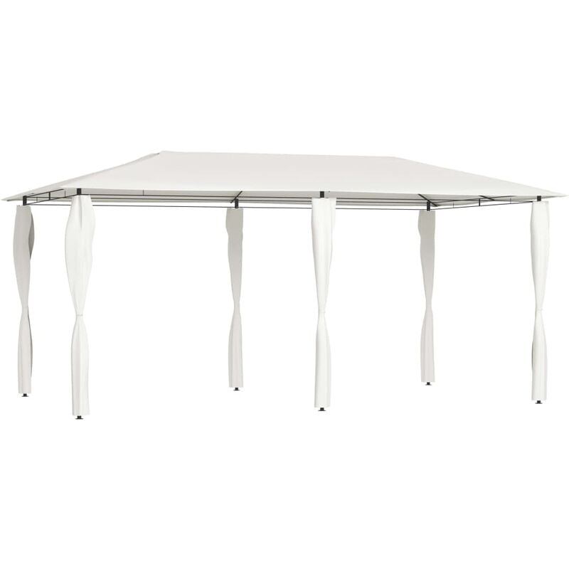 

Cenador con cubiertas de postes crema 3x6x2,6 m 160 g/m²