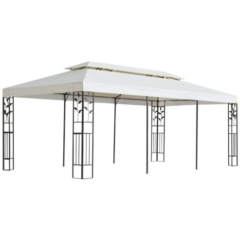Cenador con doble techo acero  6x3 m