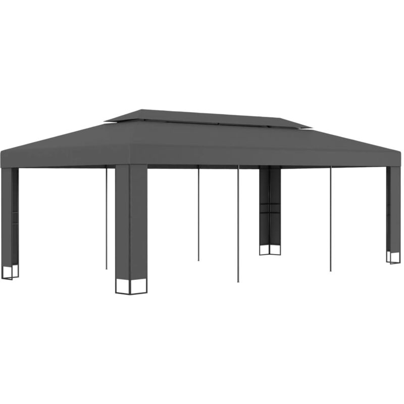 

Cenador con Doble Techo Gris Antracita 3x6 m - Antracita - Vidaxl