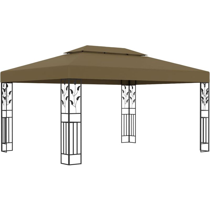 

Cenador con doble techo gris taupe 3x4m 180 g/m²