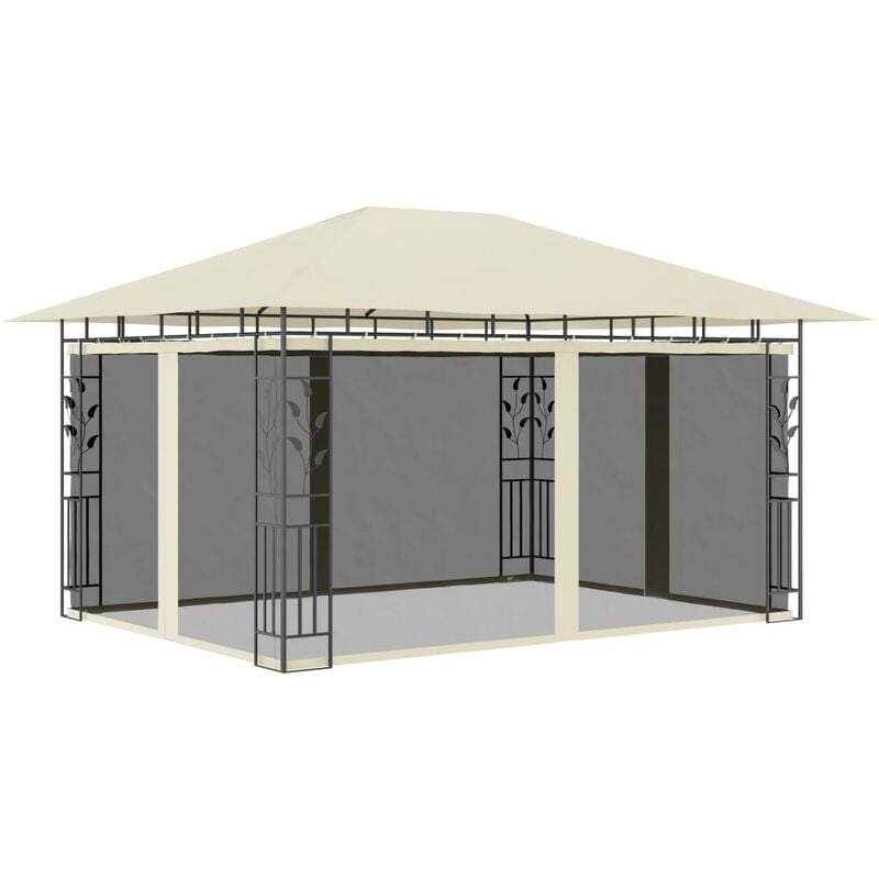 

Cenador con mosquitera color crema 4x3x2,73 m 180 g/m²