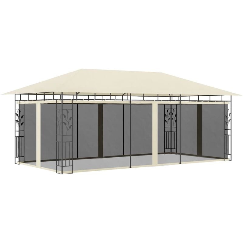 

Cenador con mosquitera color crema 6x3x2,73 m - Crema - Vidaxl